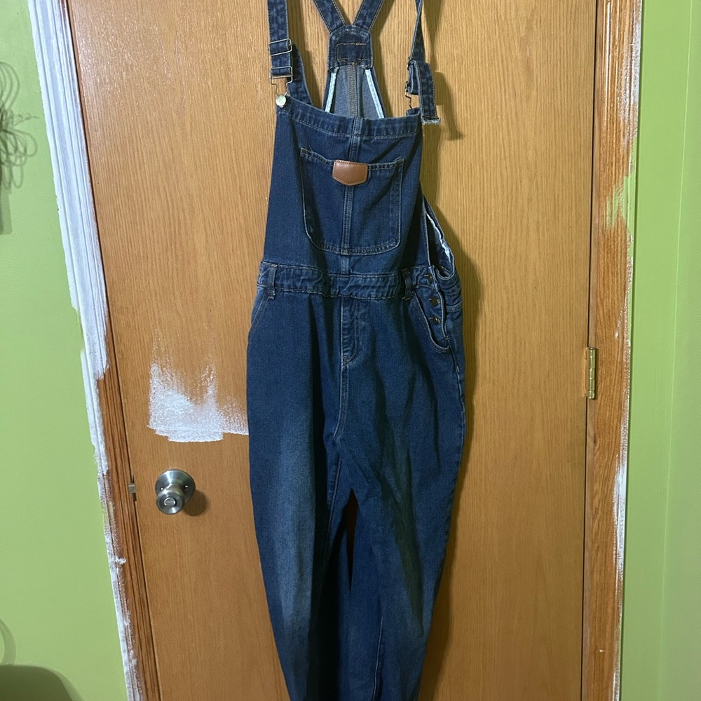 Classic Dark Wash Denim Overalls Farming Gardening Camping Working